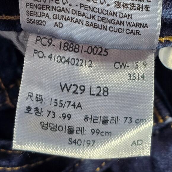 Levi's 711 Skinny Blue Jeans Stretch Casual Dark Denim Classic Zip Women Size 29 - Picture 5 of 9